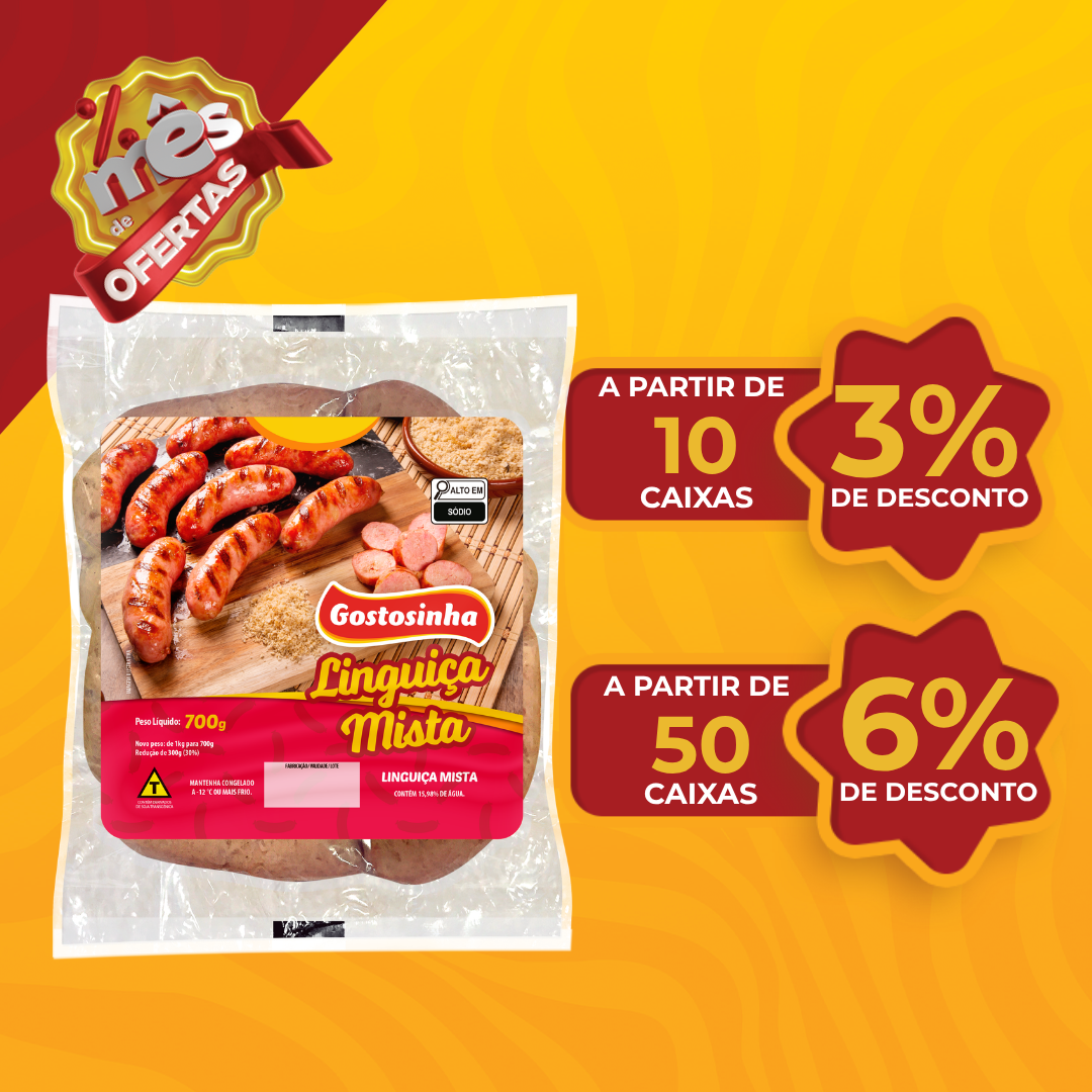 Lingui&ccedil;a Mista Cong 700g - Gostosinha